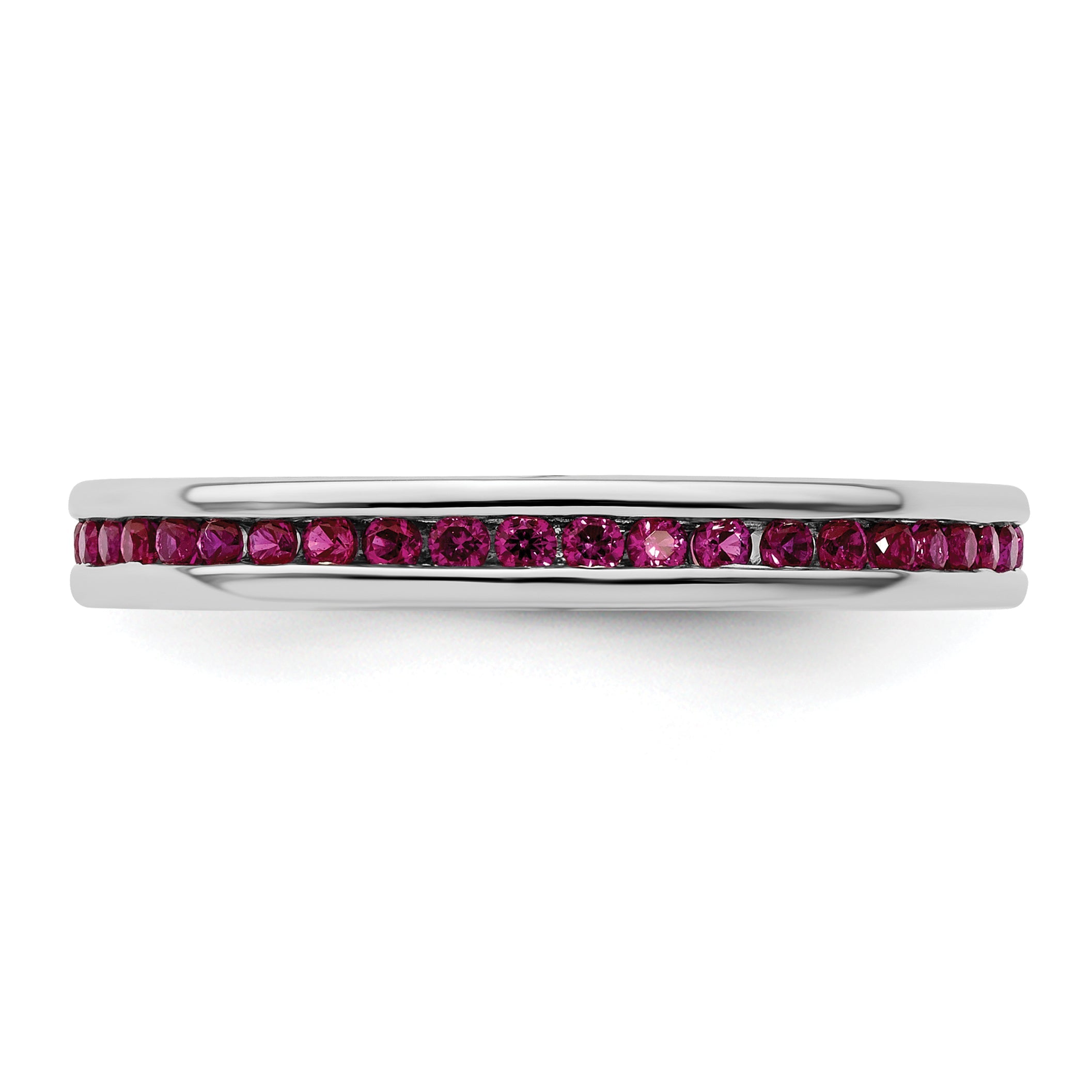 Sterlingsilber Stapelbar Expressions Poliert Erzeugt Rubin Ring