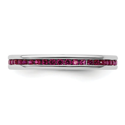 Sterlingsilber Stapelbar Expressions Poliert Erzeugt Rubin Ring