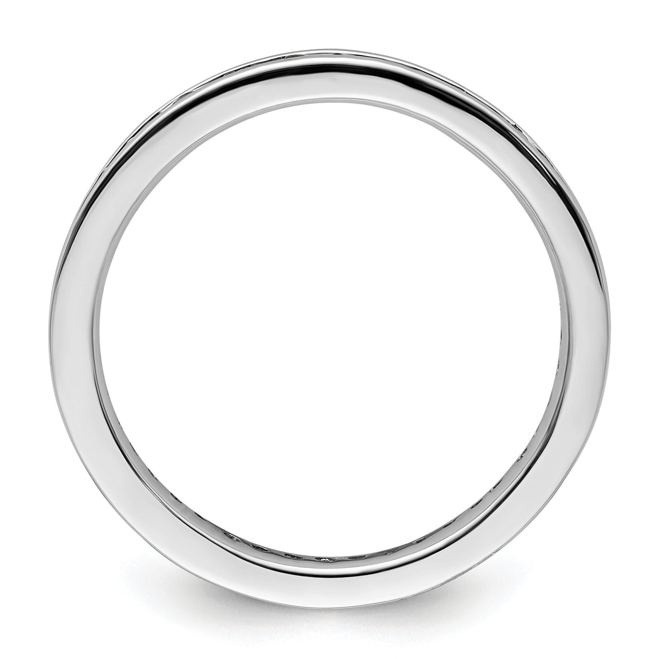 Sterlingsilber Stapelbar Expressions Poliert Erzeugt Smaragd Ring