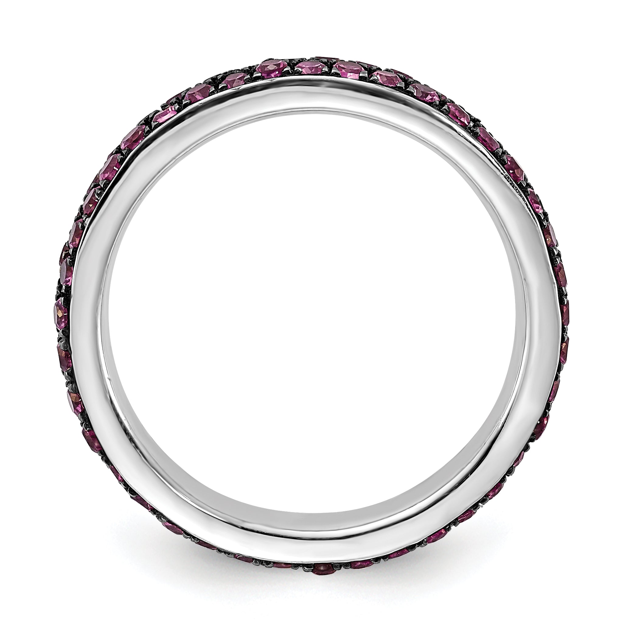 Sterlingsilber Stapelbar Expressions Poliert Erzeugt Rubin Ring