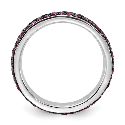 Sterlingsilber Stapelbar Expressions Poliert Erzeugt Rubin Ring