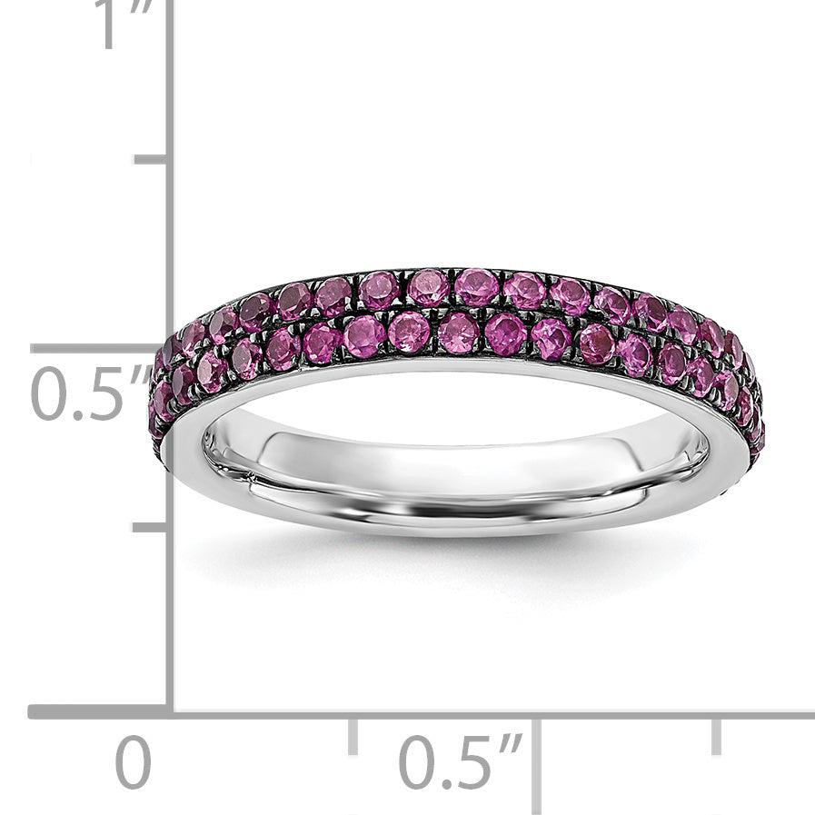 Sterlingsilber Stapelbar Expressions Poliert Erzeugt Rubin Ring