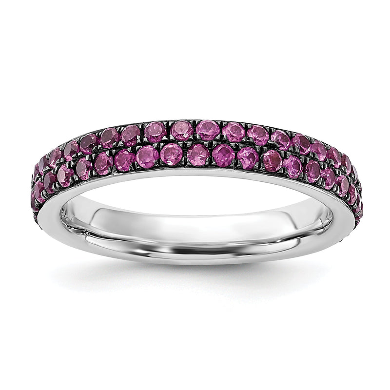 Sterlingsilber Stapelbar Expressions Poliert Erzeugt Rubin Ring