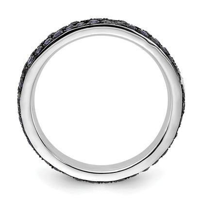 Sterlingsilber Stapelbar Expressions Poliert Erzeugt Saphir Ring