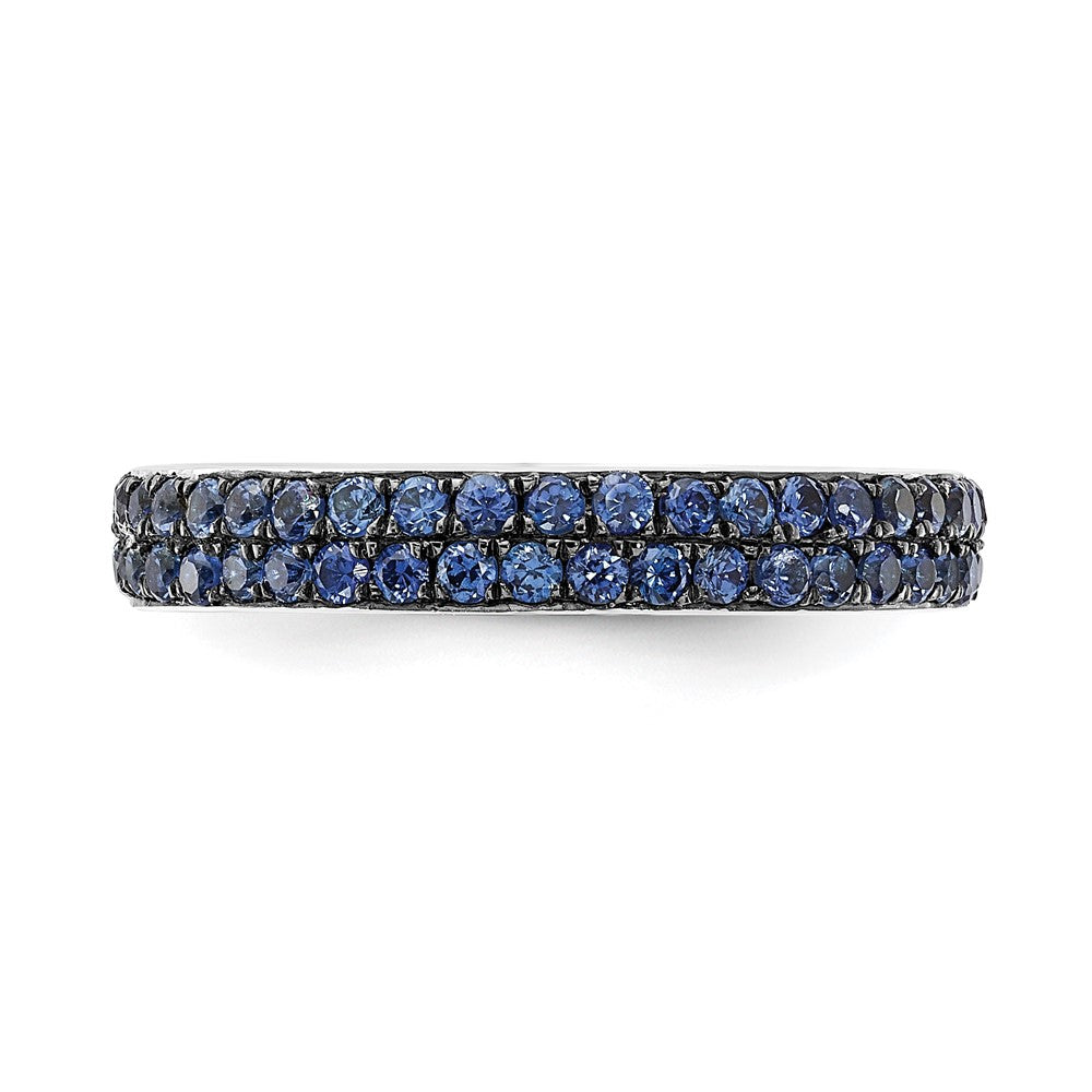 Sterlingsilber Stapelbar Expressions Poliert Erzeugt Saphir Ring