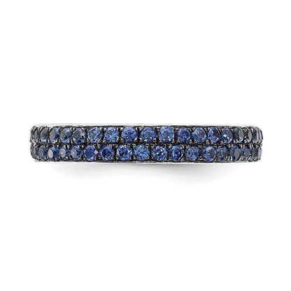 Sterlingsilber Stapelbar Expressions Poliert Erzeugt Saphir Ring