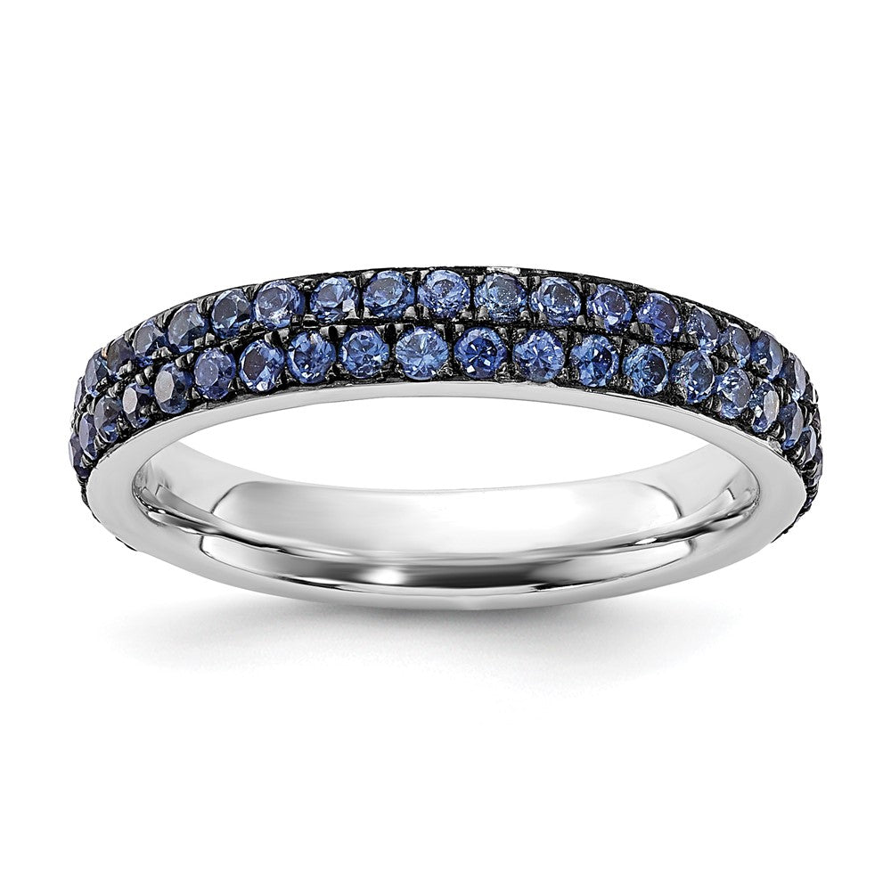 Sterlingsilber Stapelbar Expressions Poliert Erzeugt Saphir Ring