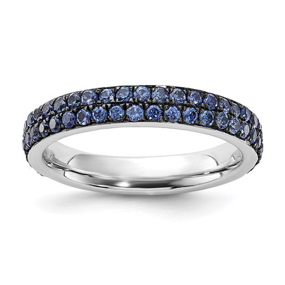 Sterlingsilber Stapelbar Expressions Poliert Erzeugt Saphir Ring