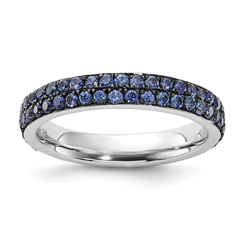 Sterlingsilber Stapelbar Expressions Poliert Erzeugt Saphir Ring