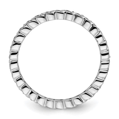 Sterlingsilber Stapelbar Expressions Poliert Diamant Ring