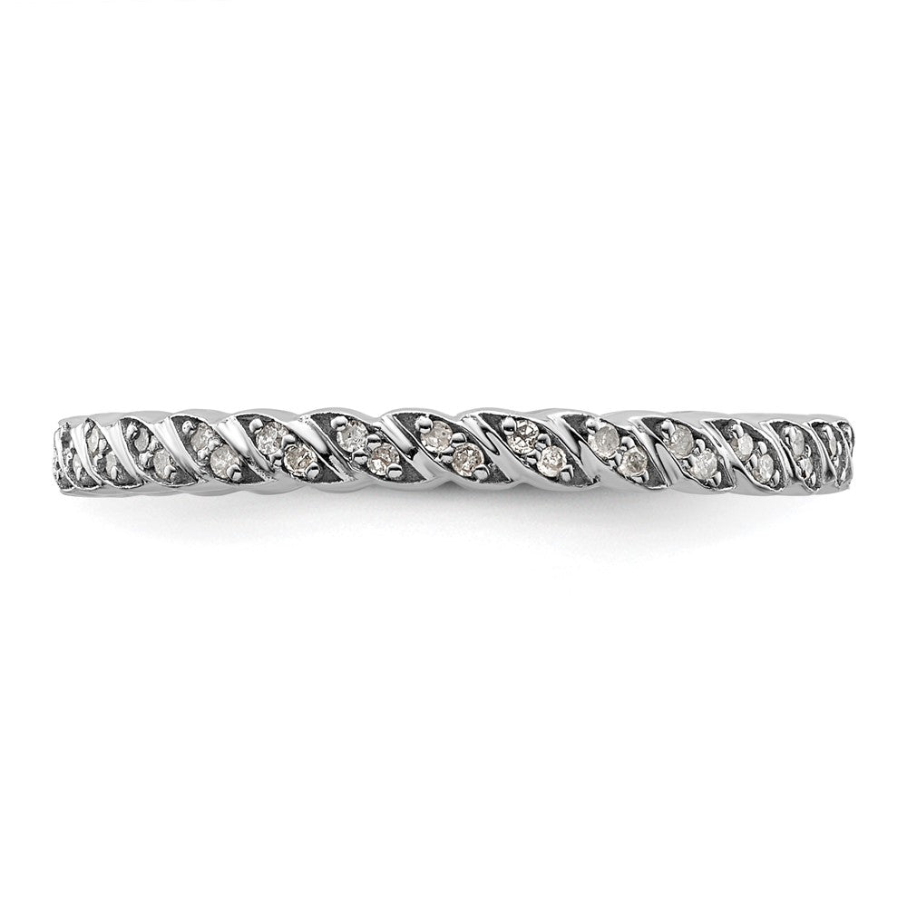 Sterlingsilber Stapelbar Expressions Poliert Diamant Ring