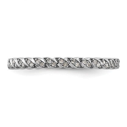 Sterlingsilber Stapelbar Expressions Poliert Diamant Ring