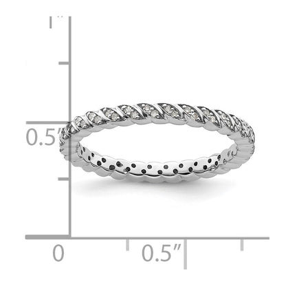 Sterlingsilber Stapelbar Expressions Poliert Diamant Ring