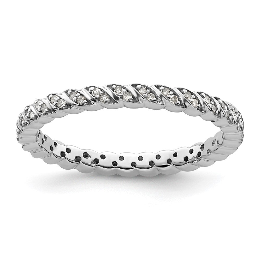 Sterlingsilber Stapelbar Expressions Poliert Diamant Ring