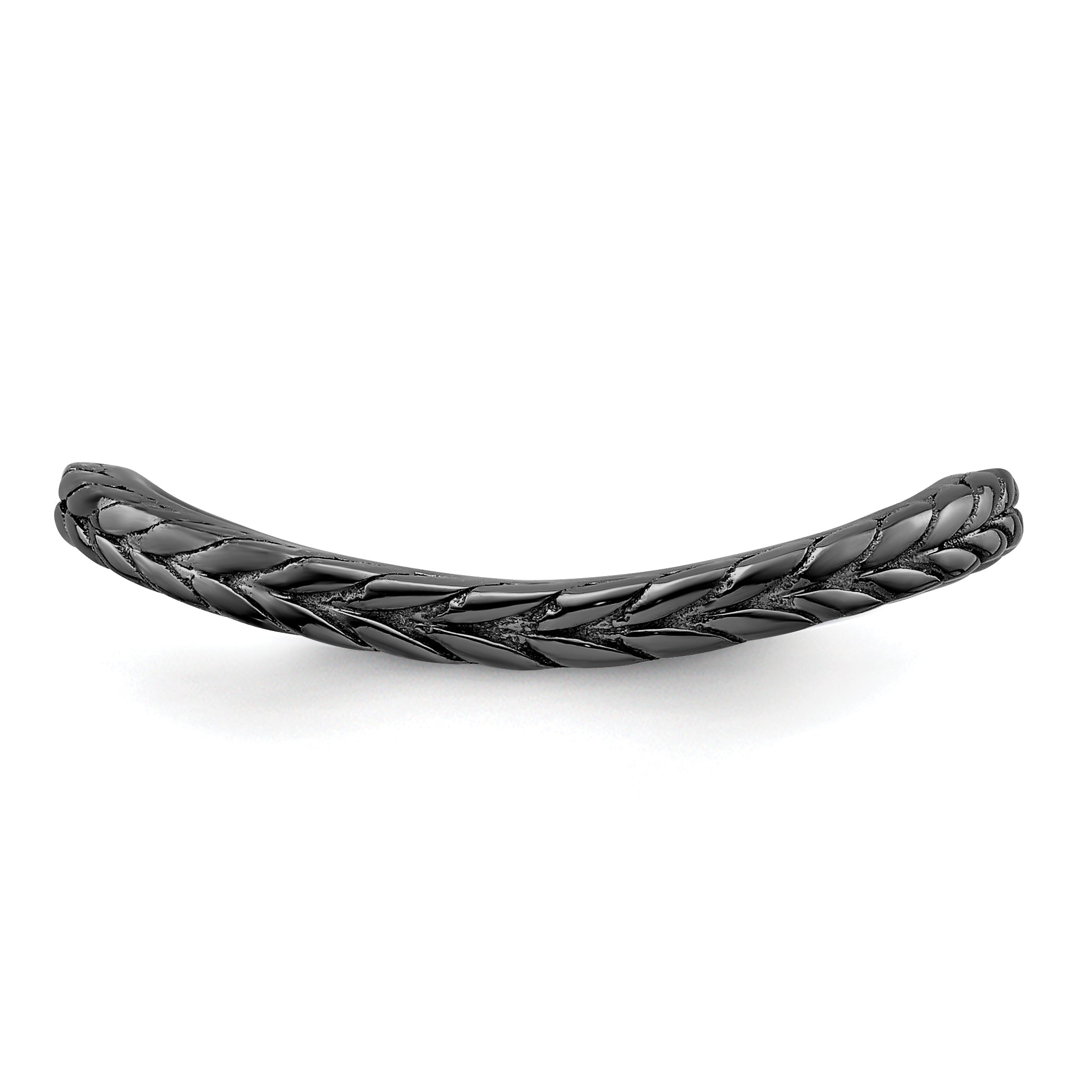 Sterlingsilber Stapelbar Expressions Poliert Schwarz Beschichtet Welle Ring