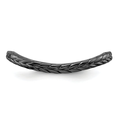 Sterlingsilber Stapelbar Expressions Poliert Schwarz Beschichtet Welle Ring