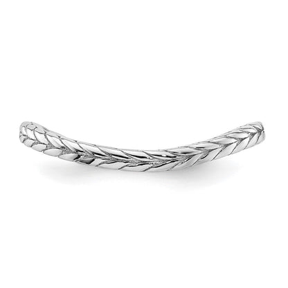 Sterlingsilber Stapelbar Expressions Poliert Rhodiniert Welle Ring (size 5 Nur)