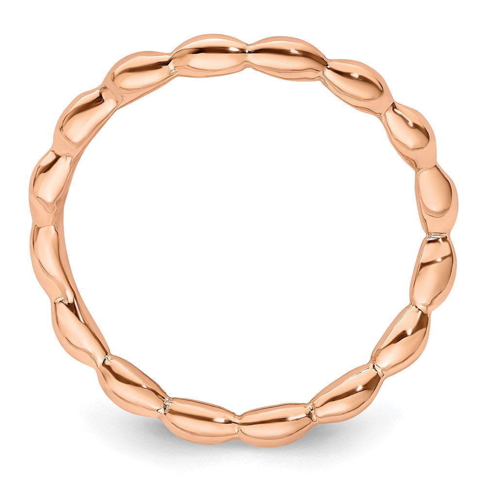 Sterlingsilber Stapelbar Expressions Poliert Rosa Platte Welle Ring