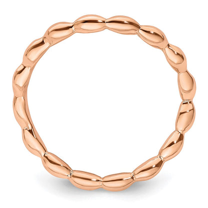 Sterlingsilber Stapelbar Expressions Poliert Rosa Platte Welle Ring