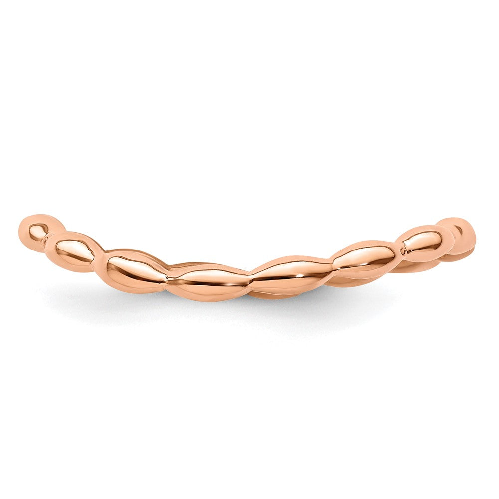 Sterlingsilber Stapelbar Expressions Poliert Rosa Platte Welle Ring