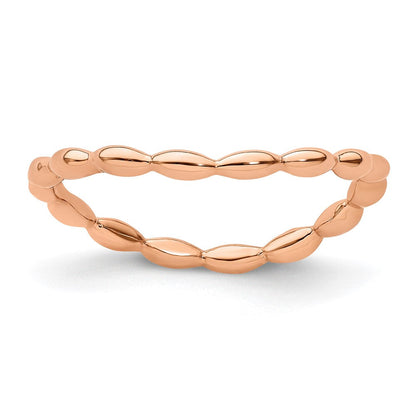 Sterlingsilber Stapelbar Expressions Poliert Rosa Platte Welle Ring