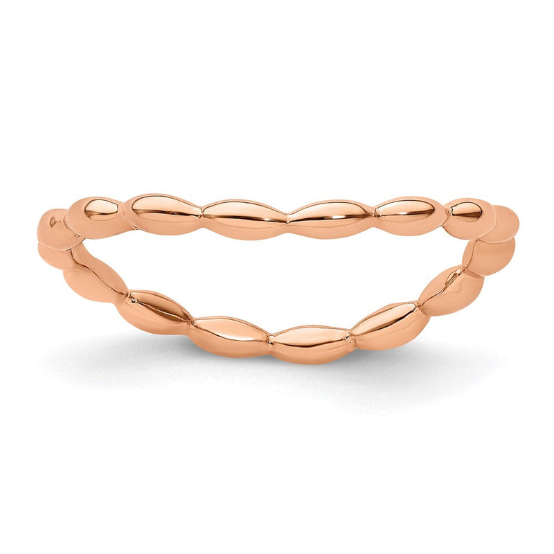 Sterlingsilber Stapelbar Expressions Poliert Rosa Platte Welle Ring