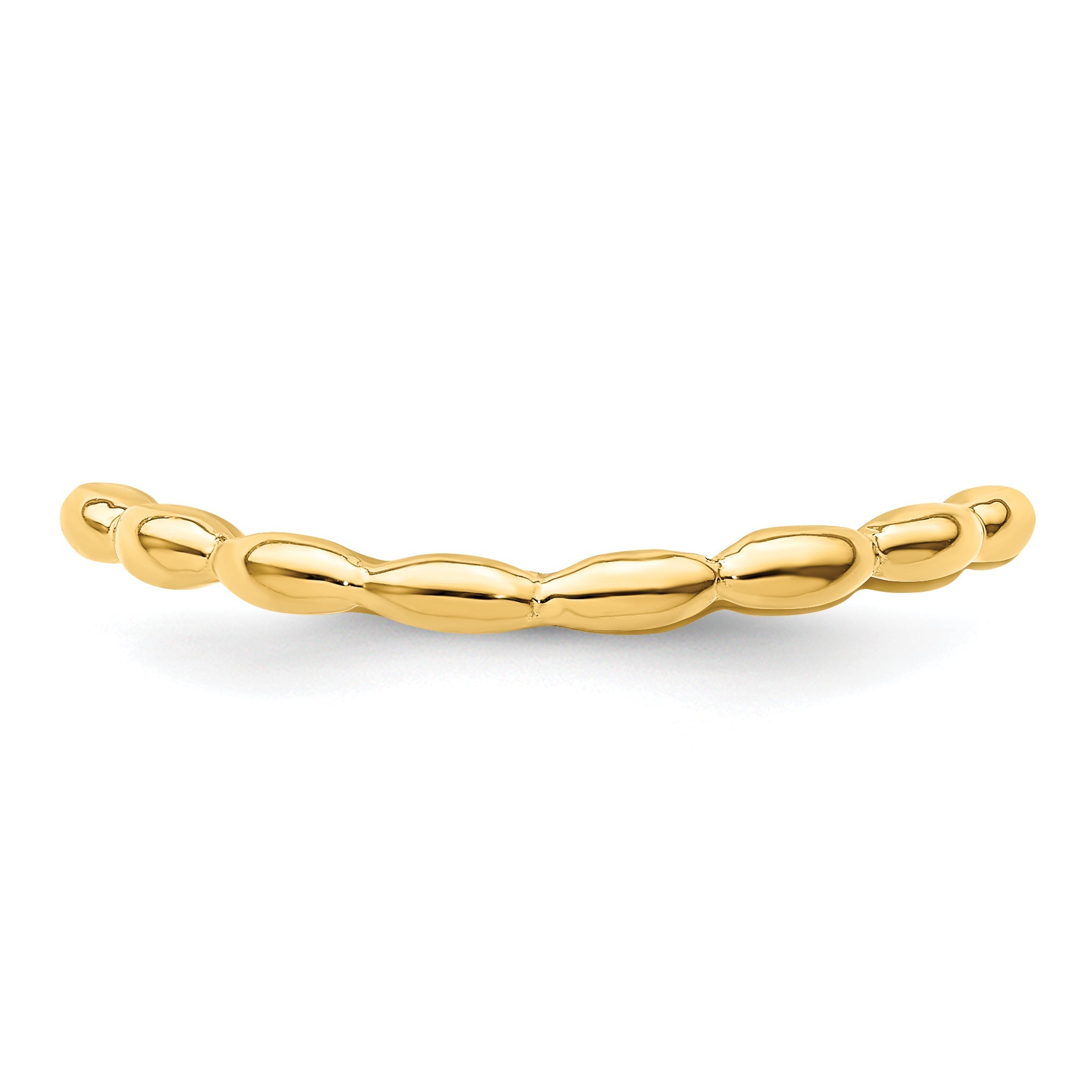 Sterlingsilber Stapelbar Expressions Poliert Gold Platte Welle Ring