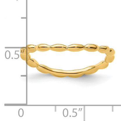 Sterlingsilber Stapelbar Expressions Poliert Gold Platte Welle Ring