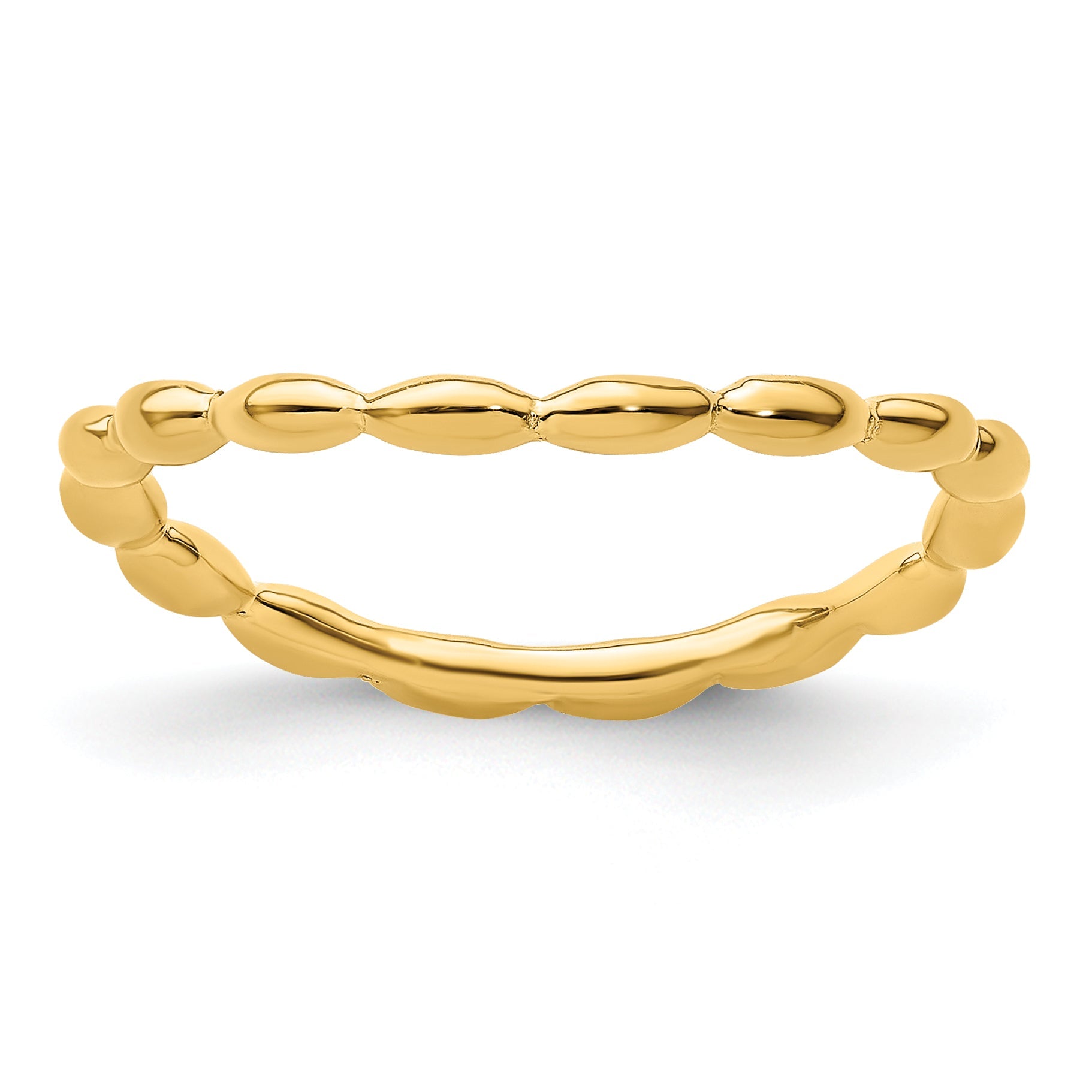 Sterlingsilber Stapelbar Expressions Poliert Gold Platte Welle Ring