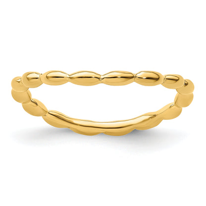 Sterlingsilber Stapelbar Expressions Poliert Gold Platte Welle Ring