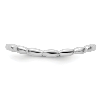 Sterlingsilber Stapelbar Expressions Poliert Rhodium Platte Welle Ring