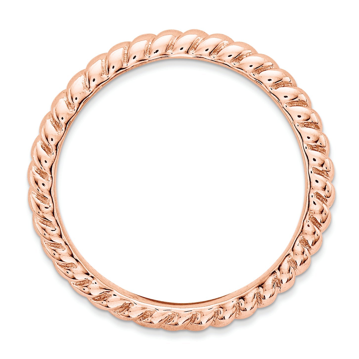 Sterlingsilber Stapelbar Expressions Poliert Rosa Platte Welle Ring
