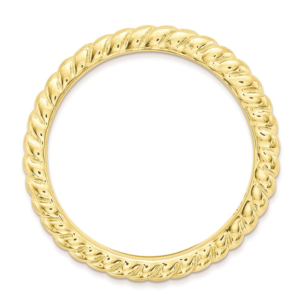 Sterlingsilber Stapelbar Expressions Poliert Gold Platte Welle Ring