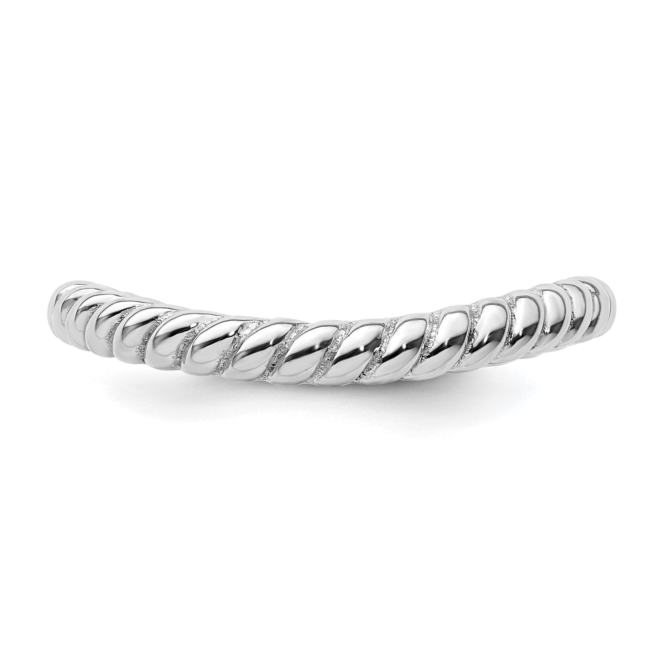 Sterlingsilber Stapelbar Expressions Poliert Rhodium Platte Welle Ring