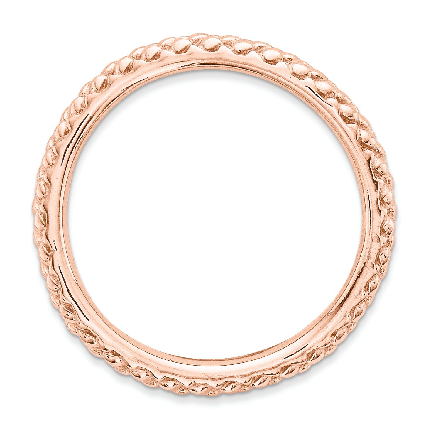 Sterlingsilber Stapelbar Expressions Poliert Rosa Platte Welle Ring