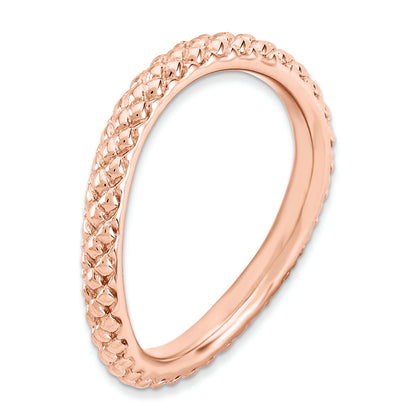 Sterlingsilber Stapelbar Expressions Poliert Rosa Platte Welle Ring