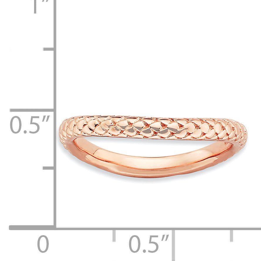 Sterlingsilber Stapelbar Expressions Poliert Rosa Platte Welle Ring