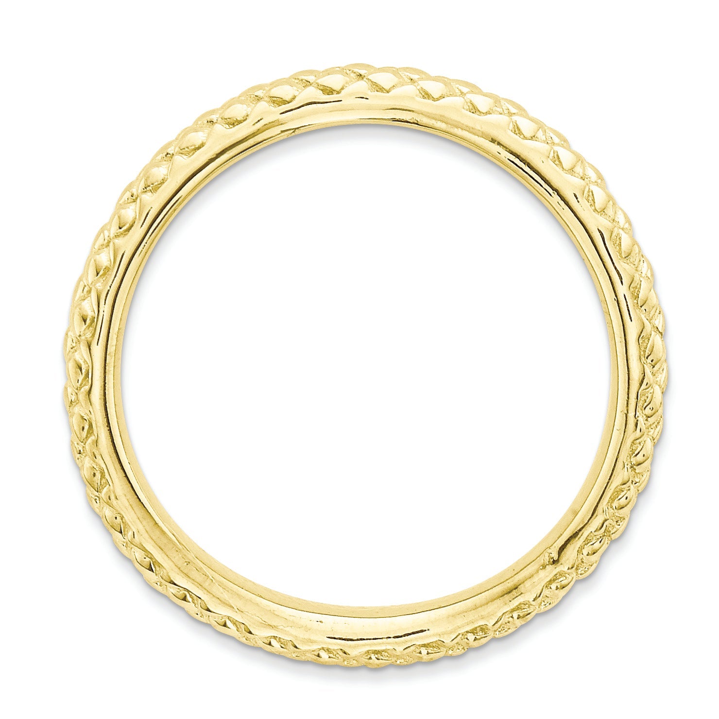 Sterlingsilber Stapelbar Expressions Poliert Gold Platte Welle Ring