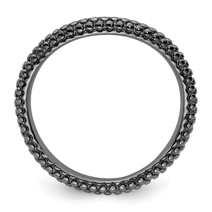 Sterlingsilber Stapelbar Expressions Poliert Schwarz Beschichtet Welle Ring