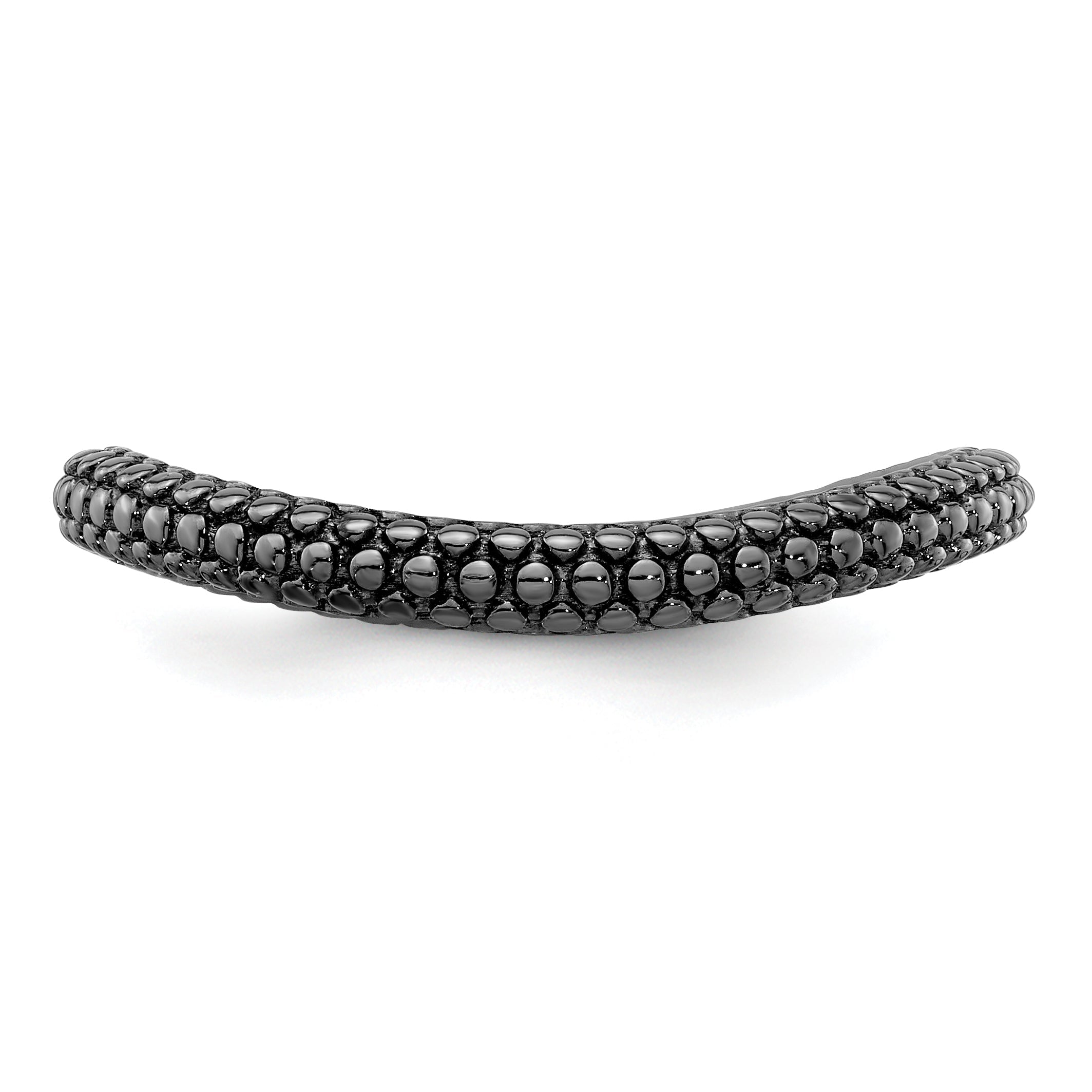 Sterlingsilber Stapelbar Expressions Poliert Schwarz Beschichtet Welle Ring