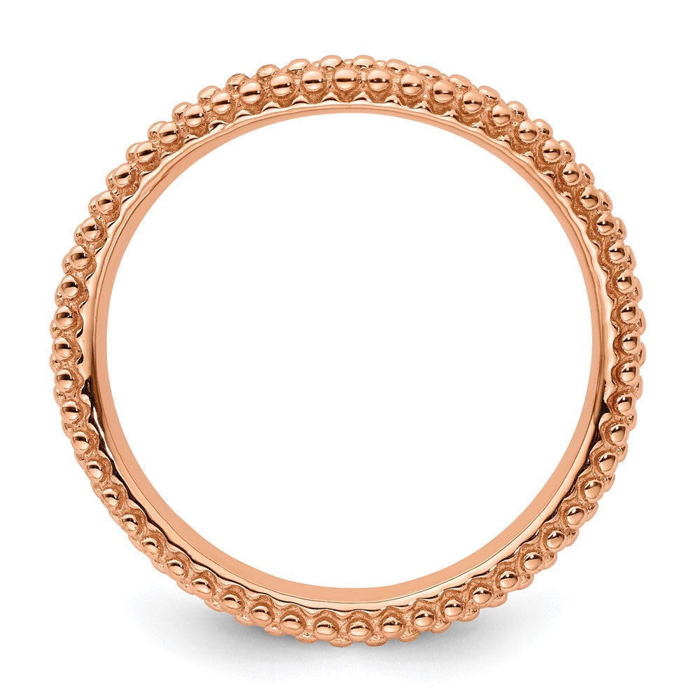 Sterlingsilber Stapelbar Expressions Poliert Rosa Beschichtet Welle Ring