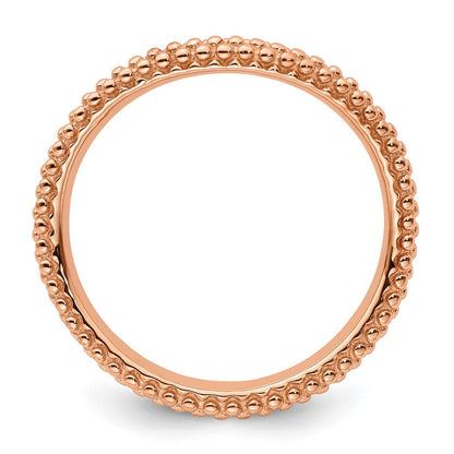 Sterlingsilber Stapelbar Expressions Poliert Rosa Beschichtet Welle Ring