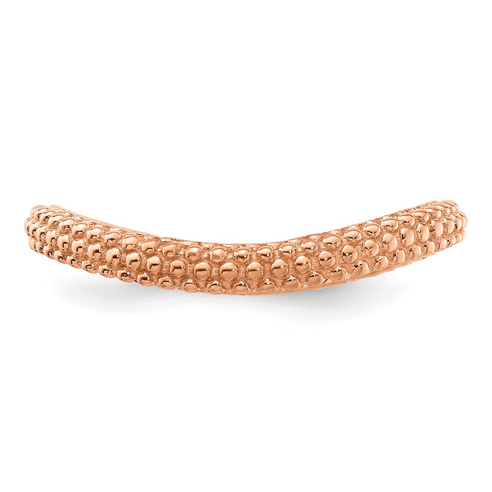 Sterlingsilber Stapelbar Expressions Poliert Rosa Beschichtet Welle Ring