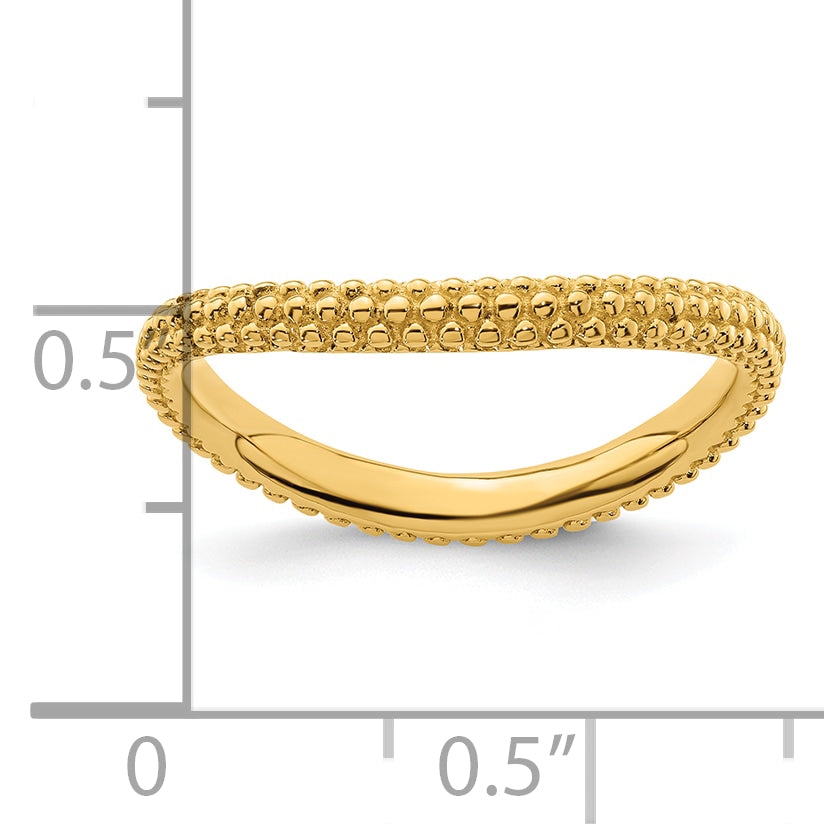 Sterlingsilber Stapelbar Expressions Poliert Vergoldet Welle Ring