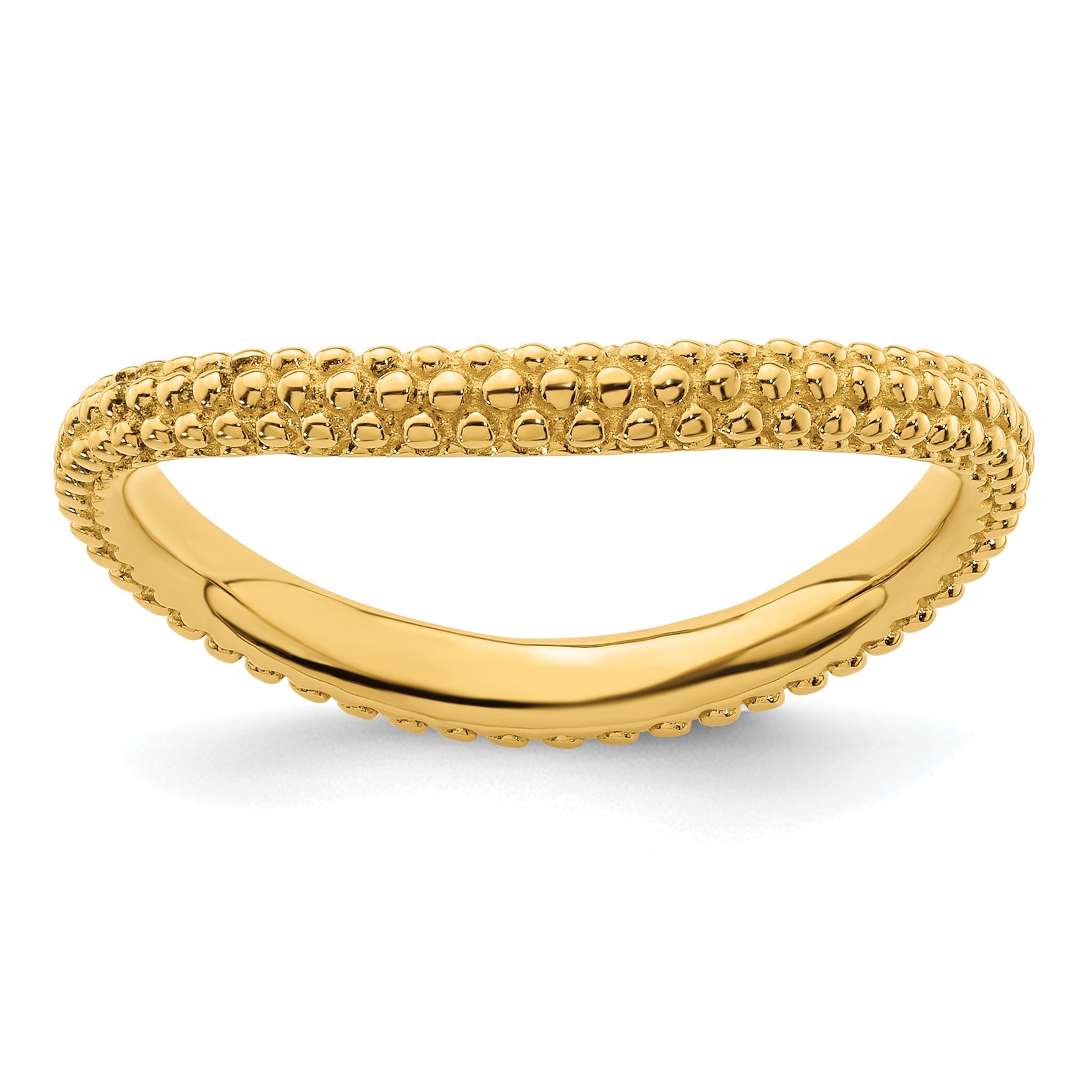 Sterlingsilber Stapelbar Expressions Poliert Vergoldet Welle Ring