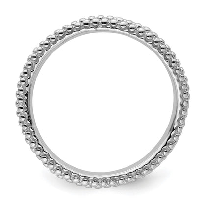 Sterlingsilber Stapelbar Expressions Poliert Rhodiniert Welle Ring