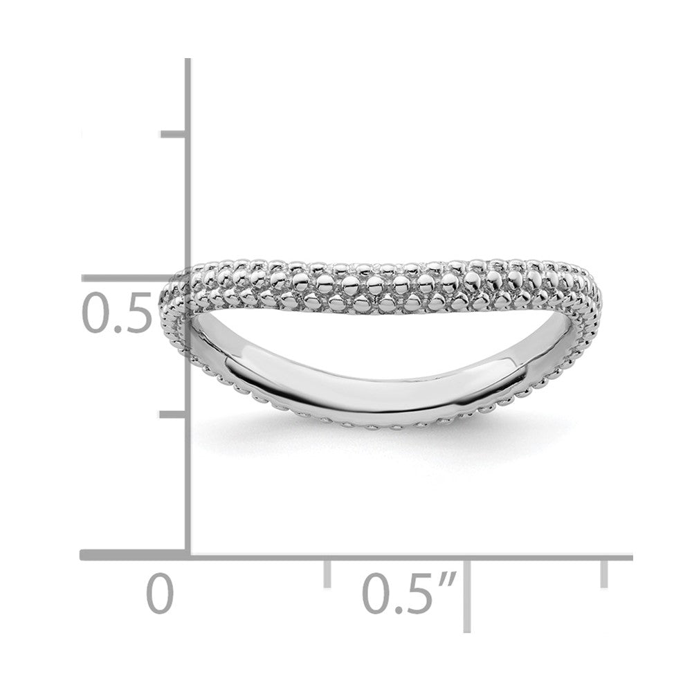 Sterlingsilber Stapelbar Expressions Poliert Rhodiniert Welle Ring