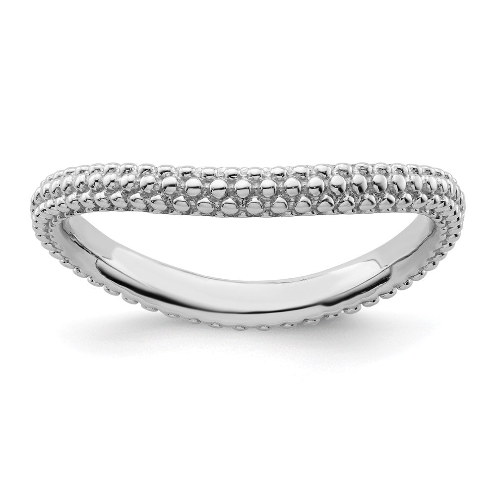 Sterlingsilber Stapelbar Expressions Poliert Rhodiniert Welle Ring
