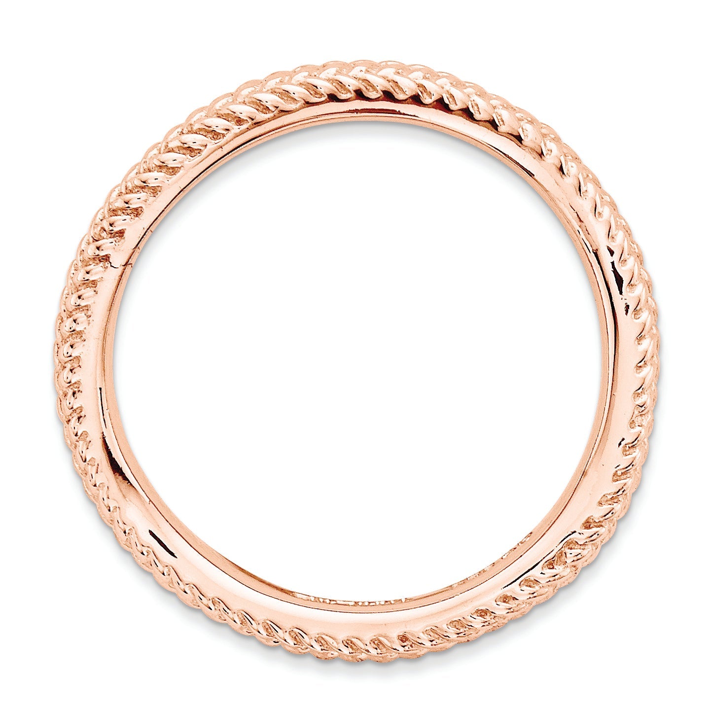 Sterlingsilber Stapelbar Expressions Poliert Rosa Platte Welle Ring