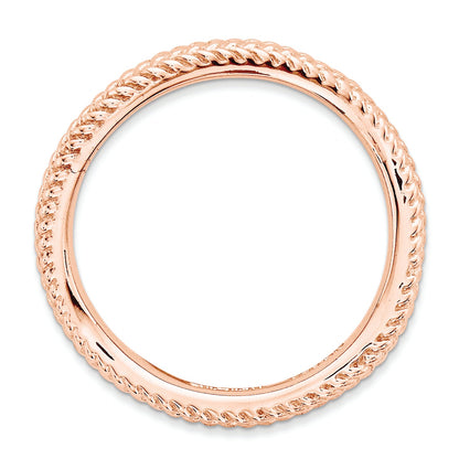 Sterlingsilber Stapelbar Expressions Poliert Rosa Platte Welle Ring
